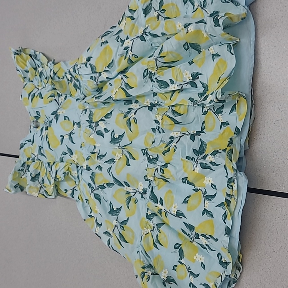French Connection Blue and Yellow Lemon Patterned Dress Size 10/12 - Picture 7 of 8